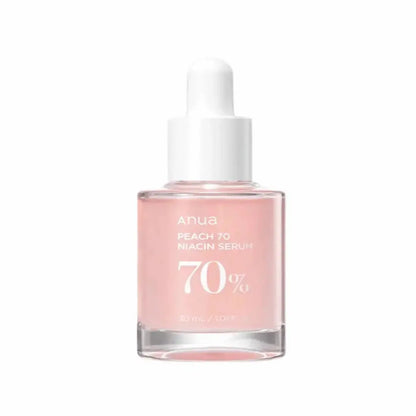 ANUA Peach 70% Niacinamide Serum – main product bottle, vegan Korean skincare. Koreanskincare