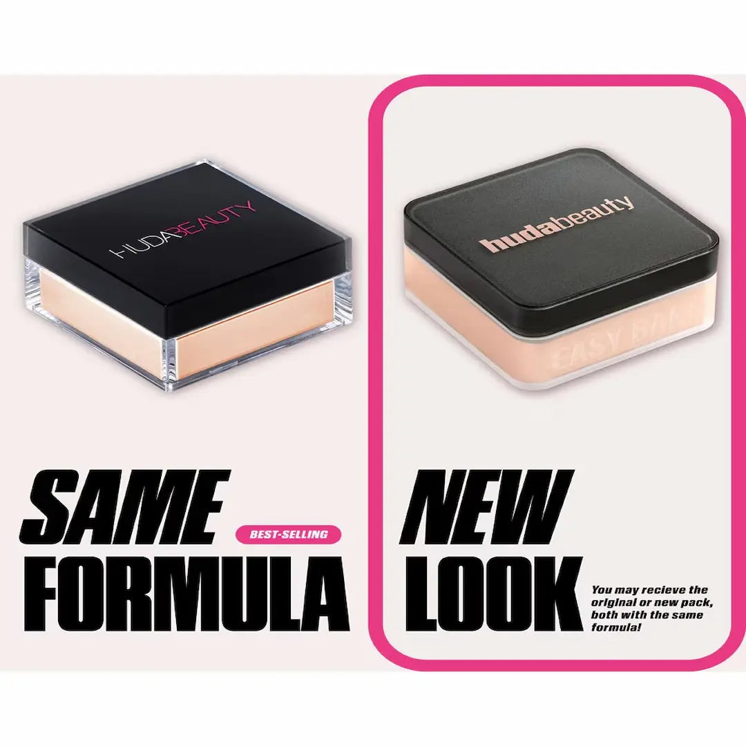 Huda Beauty Easy Bake Loose Powder in new packaging with the same original formula